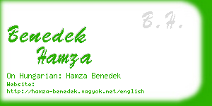 benedek hamza business card